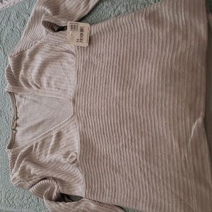 Free People ribbed ivory sweater t shirt